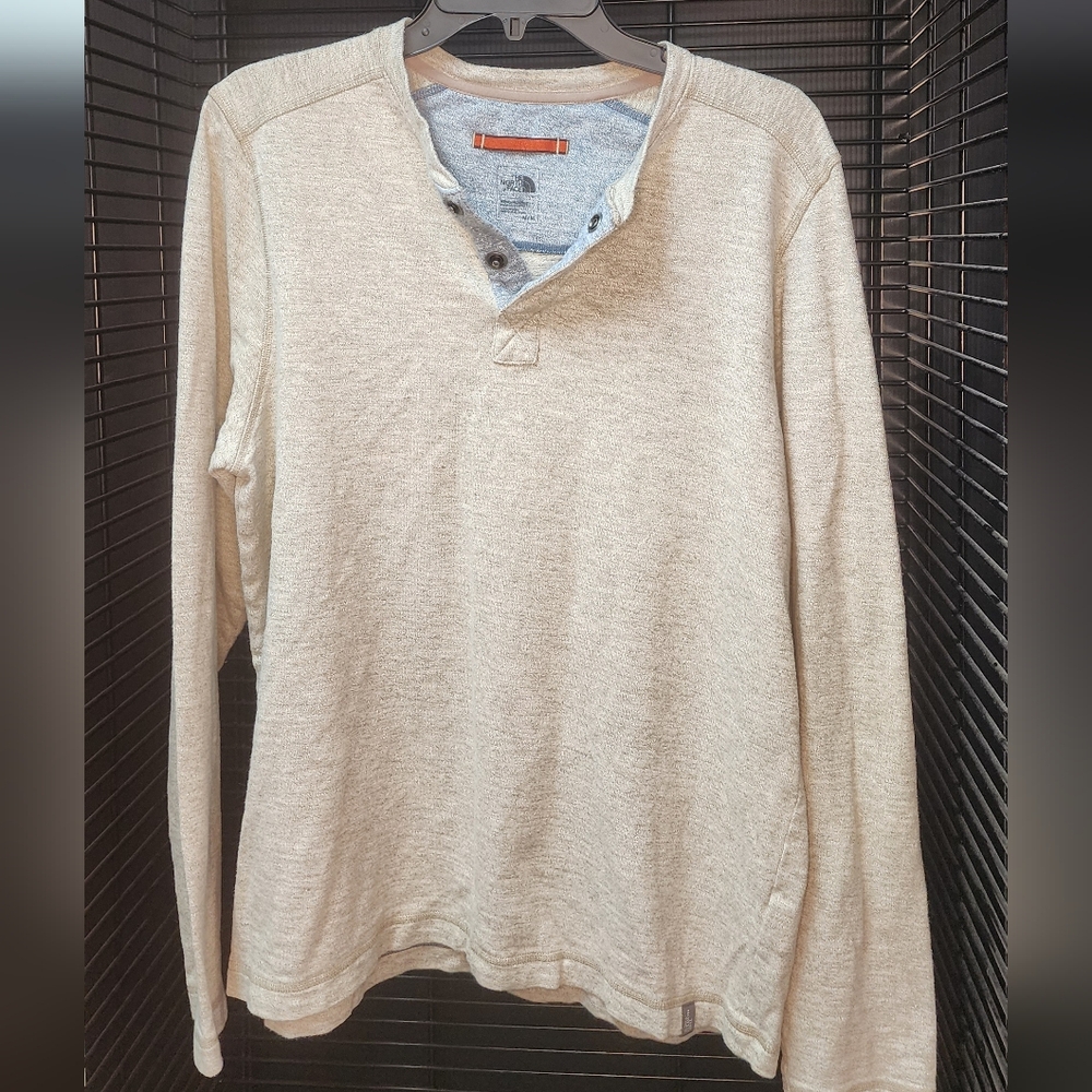 The North Face Beige Long Sleeve Henley Shirt